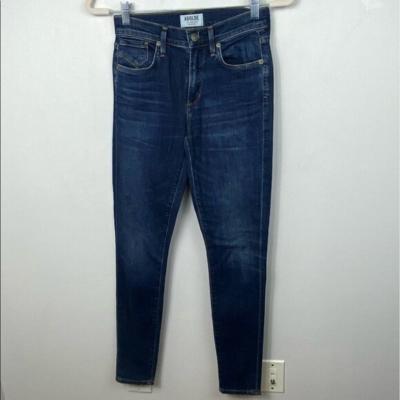 Revolve Agolde Sophie HIgh Rise Skinny Jeans Blue Size 24 Made USA Chamberlain - Picture 3 of 10
